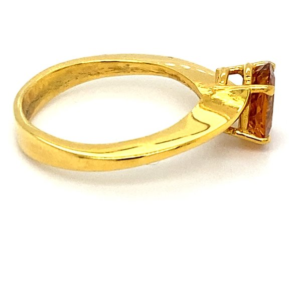 Orange Tourmaline 1.38ct Solid 18K Gold Ring - Picture 4 of 8
